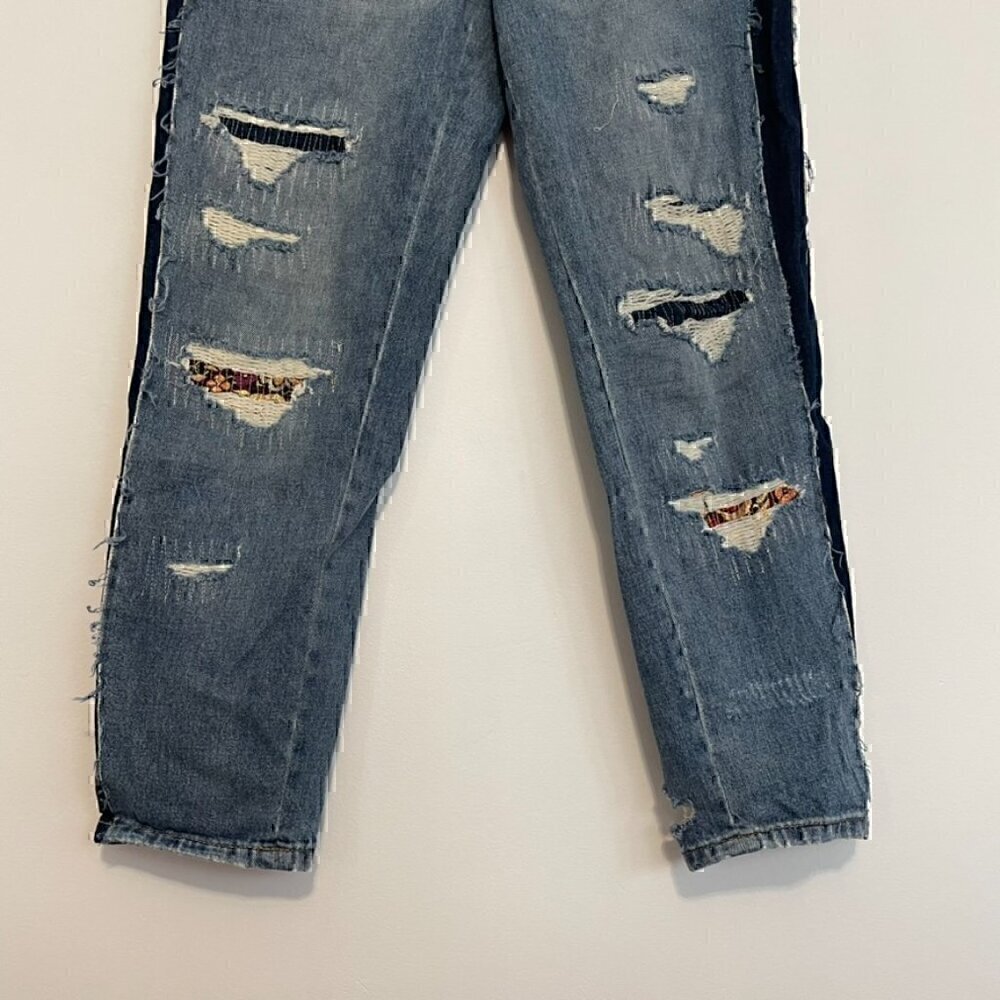 Blank Nyc Blanknyc Patchwork Distressed Side Stri… - image 5